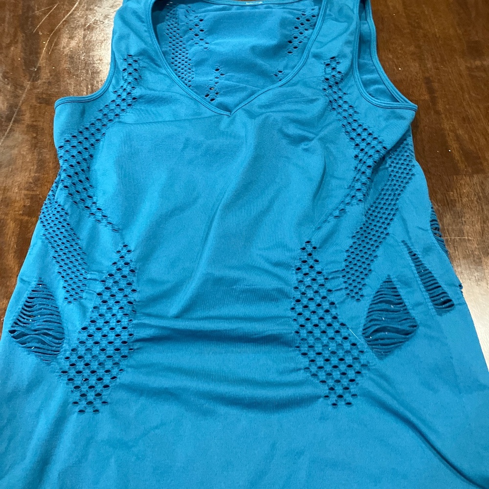 Fablectics top-teal blue-excellent condition-size 12